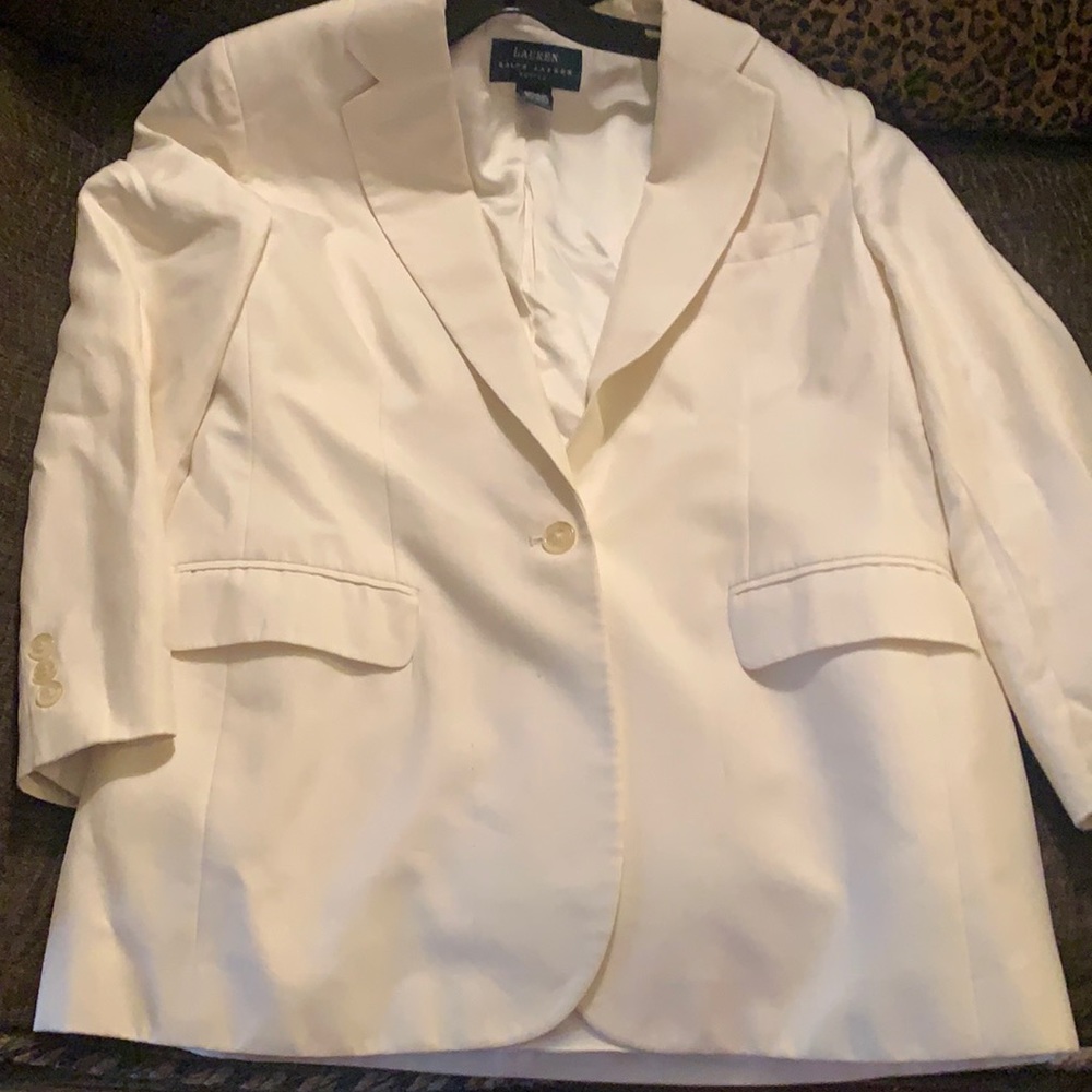 Cream colored 12 petite Ralph Lauren white summer blazer